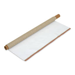 Fredrix Antwerp Linen Roll - 72" x 1 yard, Single Acrylic Primed partially unrolled