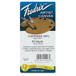 Style 901 Polyflax Acrylic Primed Canvas Roll - Front of label shown