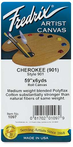 Fredrix Cherokee Portrait Canvas - 59" x 6 yards, Acrylic Primed Cotton/Synthetic Blend, Roll