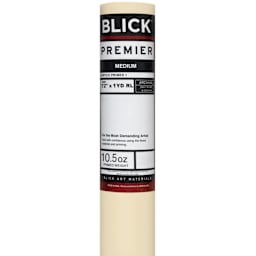 Blick Acrylic Primed Cotton Canvas - Medium, 72" x 1 yard, Acrylic Primed, by the Yard, close-up of packaging label