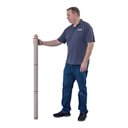 Fredrix Oil Primed Linen Canvas Rolls - Artist holding upright 6 yd roll