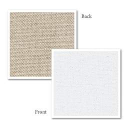 Caravaggio 512 Linen Roll - 83" x 10 yds, Single Weave, Medium Texture showing front and back of canvas