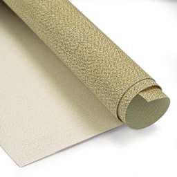 Claessens Linen Canvas Roll - 82" x 5-1/2 yds, Oil Primed, No. 20, Medium Texture, close-up of roll
