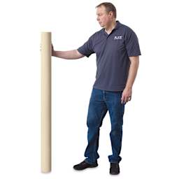 Blick Unprimed Cotton Canvas - Heavyweight Medium-Rough Texture, 60" x 10 yds, man holding roll