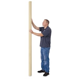 Blick Unprimed Cotton Canvas - Medium Weight, Medium-Smooth Texture, 96" x 10 yds, man holding canvas