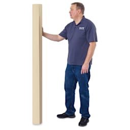 Blick Unprimed Cotton Canvas - Lightweight, Medium Texture, 72" x 25 yds, man next to roll