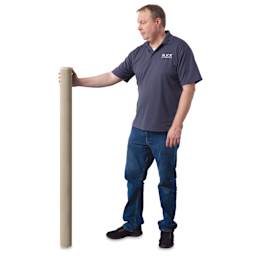 Blick Unprimed Belgian Linen Canvas - Type 135, 54" x 10 yds, Roll, man holding canvas roll