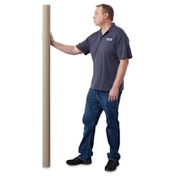 Blick Unprimed Belgian Linen Canvas - Type 73D, 72" x 10 yds, Roll, man holding canvas roll