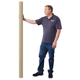 Blick Unprimed Belgian Linen Canvas - Type 79D, 76" x 10 yds, Roll, man holding canvas roll