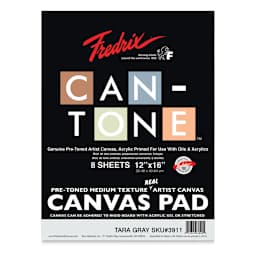 Fredrix Can-Tone Pre-Toned Canvas Pad - Tara Gray, 12" x 16"