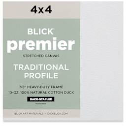Blick Premier Stretched Cotton Canvas - Traditional Profile, Back-Stapled, 4" x 4", front