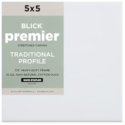 Blick Premier Stretched Cotton Canvas - Traditional Profile, Back-Stapled, 5" x 5", front