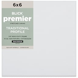 Blick Premier Stretched Cotton Canvas - Traditional Profile, Back-Stapled, 6" x 6", front
