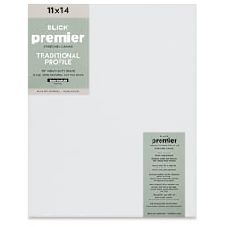 Blick Premier Stretched Cotton Canvas - Traditional Profile, Back-Stapled, 11" x 14", front