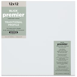 Blick Premier Stretched Cotton Canvas - Traditional Profile, Back-Stapled, 12" x 12", front