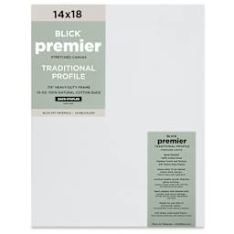 Blick Premier Stretched Cotton Canvas - Traditional Profile, Back-Stapled, 14" x 18", front