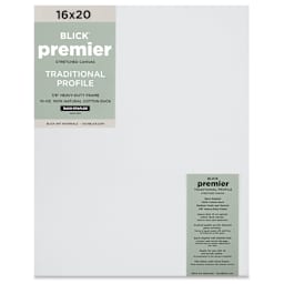 Blick Premier Stretched Cotton Canvas - Traditional Profile, Back-Stapled, 16" x 20", front