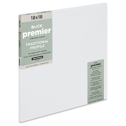Blick Premier Stretched Cotton Canvas - Traditional Profile, Back-Stapled, 18" x  18"