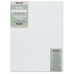 Blick Premier Stretched Cotton Canvas - Traditional Profile, Back-Stapled, 18" x 24", front