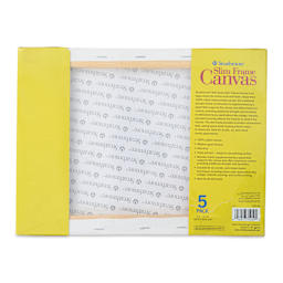Strathmore 300 Series Slim Frame Stretched Cotton Canvas Pack - 9" x 12", Pkg of 5, back of pack