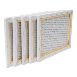 Strathmore 300 Series Slim Frame Stretched Cotton Canvas Pack - 9" x 12", Pkg of 5, back of canvas