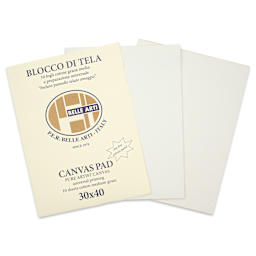 Belle Arti Acrylic Primed Canvas Pad - 11.8" x 15.8", 10 Sheets, front cover with sheets