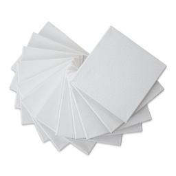 Blick Super Value Canvas Pack - 8'' x 8'', Pkg of 12 (front of canvases out of packaging)