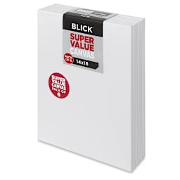 Blick Super Value Canvas Pack - 14'' x 18'', Pkg of 6 (side view of canvases in packaging)
