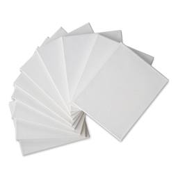 Blick Super Value Canvas Pack - 8'' x 10'', Pkg of 10 (front of canvases out of packaging)