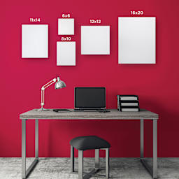 artPOP! Stretched Canvas (various sizes hung on a red wall)