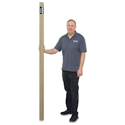 Blick Studio Unprimed Linen Canvas Rolls and Blankets - Fine, 5 oz, 84" x 10 yards, Roll next to a 6'2" person