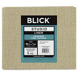 Blick Studio Unprimed Linen Canvas Rolls and Blankets - Fine, 5 oz, 84" x 1 yard, Folded