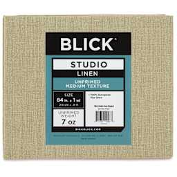 Blick Studio Unprimed Linen Canvas Rolls and Blankets - Medium, 7 oz, 84" x 1 yard, Folded in package