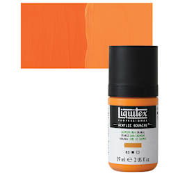 Liquitex Acrylic Gouache - Cadmium Free Orange, 59 ml bottle and swatch