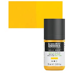 Liquitex Acrylic Gouache - Cadmium Free Yellow Deep, 59 ml bottle and swatch