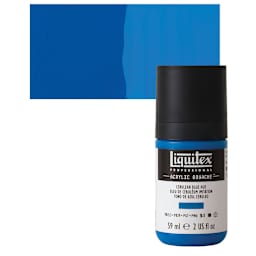 Liquitex Acrylic Gouache - Cerulean Blue Hue, 59 ml bottle and swatch