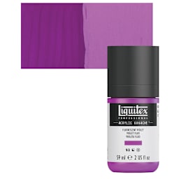 Liquitex Acrylic Gouache - Fluorescent Violet, 59 ml bottle and swatch