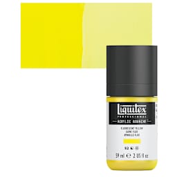 Liquitex Acrylic Gouache - Fluorescent Yellow, 59 ml bottle and swatch