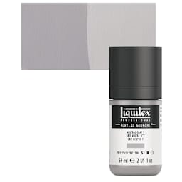 Liquitex Acrylic Gouache - Neutral Gray 7, 59 ml bottle and swatch