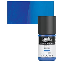 Liquitex Acrylic Gouache - Primary Blue, 59 ml bottle and swatch