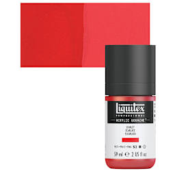 Liquitex Acrylic Gouache - Scarlet, 59 ml bottle and swatch