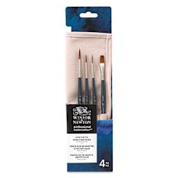 Winsor & Newton Professional Watercolor Synthetic Sable Brushes - Set of 4, Canvas Wallet Case, front of packaging