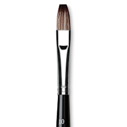 Da Vinci Casaneo Synthetic Squirrel Watercolor Brush - Flat, Size 10, Xtra Short Handle (close-up)