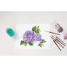 Princeton Watercolor Floral Brush Set (shown in use)
