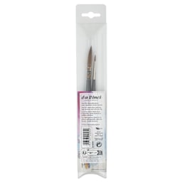 Da Vinci Colineo Synthetic Kolinsky Sable Brushes - Set of 2, Short Handle, Set 5422, back of pack