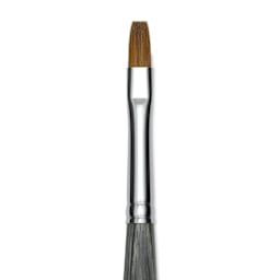 Da Vinci Colineo Synthetic Kolinsky Sable Brush - Flat, Size 4, Short Handle (close-up)