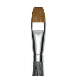 Da Vinci Colineo Synthetic Kolinsky Sable Brush - Flat, Size 16, Short Handle (close-up)