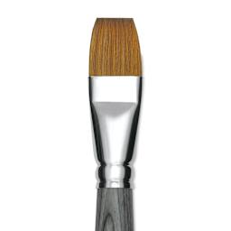 Da Vinci Colineo Synthetic Kolinsky Sable Brush - Flat, Size 24, Short Handle (close-up)