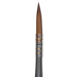 Da Vinci Colineo Synthetic Kolinsky Sable Brush - Round Quill, Size 2, Short Handle, close-up