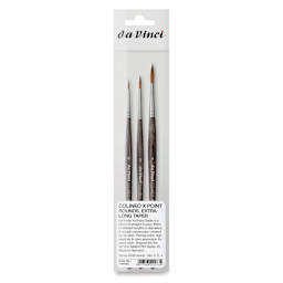 Da Vinci Colineo Synthetic Kolinsky Sable Brushes - Set of 3, Short Handle, X Point Small Rounds